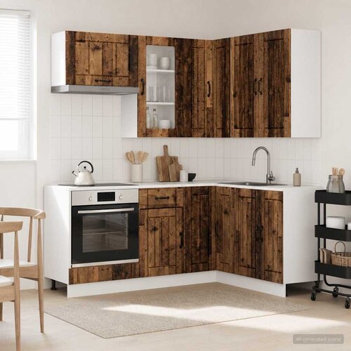  Kuhinjska jedinica LUCCA 8 pcs Staro drvo Konstruirano drvo Cene