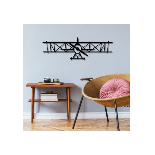 WALLXPERT Zidna dekoracija Avion, 70x23 cm, 1,2 mm,, Crna Cene