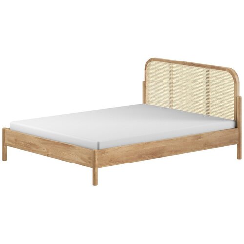 Vipack Zakonska postelja iz masivnega hrasta brez letvenega dna 160x200 cm v naravni barvi Olive Rotan &ndash; Cene