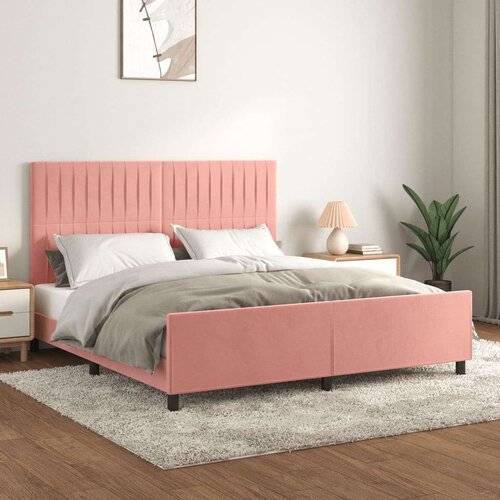 VidaXL Okvir za krevet s uzglavljem ružičasti 180x200 cm bar&amp;scaron;unasti Slike