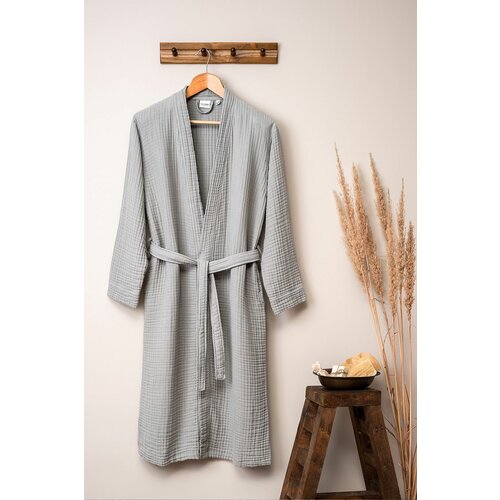 kimono - grey grey unisex bathrobe Slike