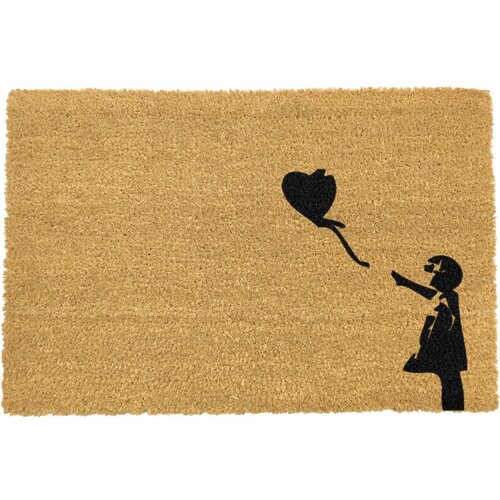 Artsy Doormats Predpražnik iz naravnih kokosovih vlaken Girl with a Balloon Graffiti, 40 x 60 cm Cene