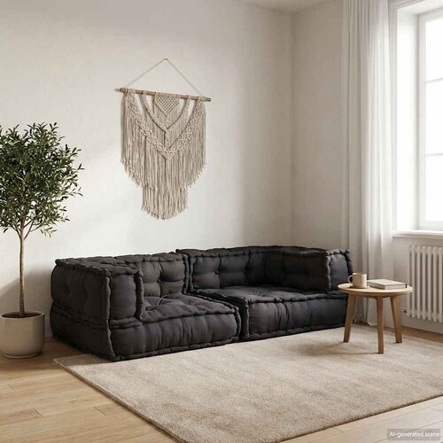  Modularna sofa s 2 sjedišta Antracit 140x70x36 Tkanina Cene