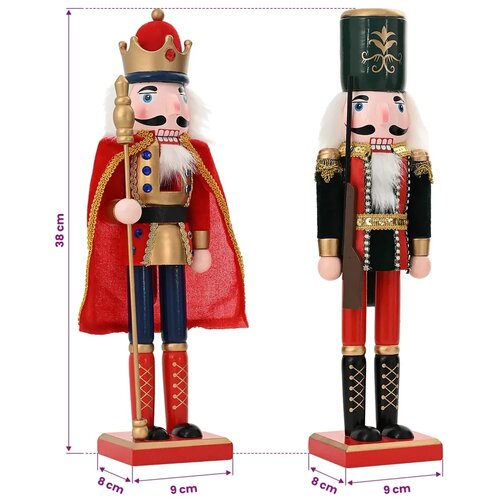  Božićni nutcracker TURKU 2 kom. Crvena i Crna 38 cm - 382B + 381A Slike