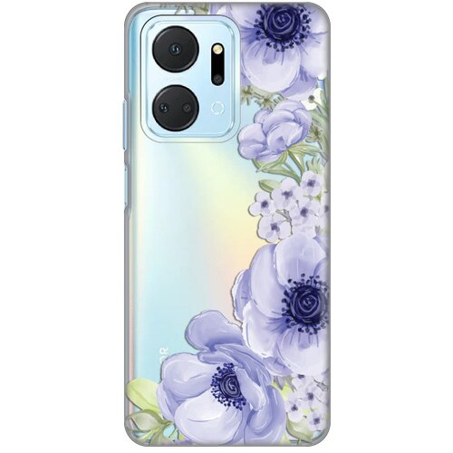 silikonska maska za Honor X7a Blue Roses Print Skin maslinasta Slike