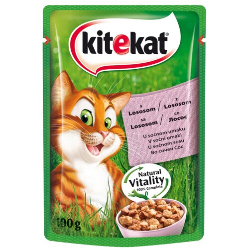 Kitekat sosić za odrasle mačke, komadići lososa, 100g Cene