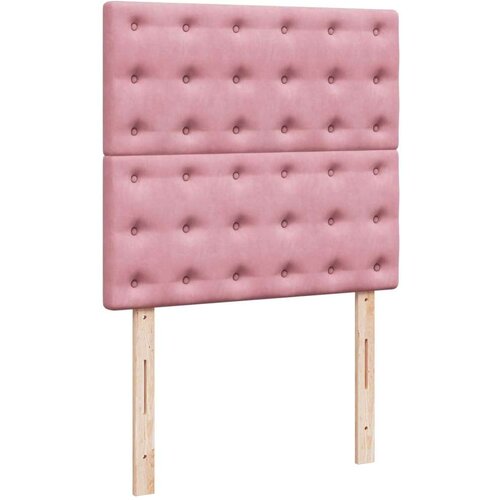 vidaXL Box spring postelja z vzmetnico roza 100x200 cm žamet Cene