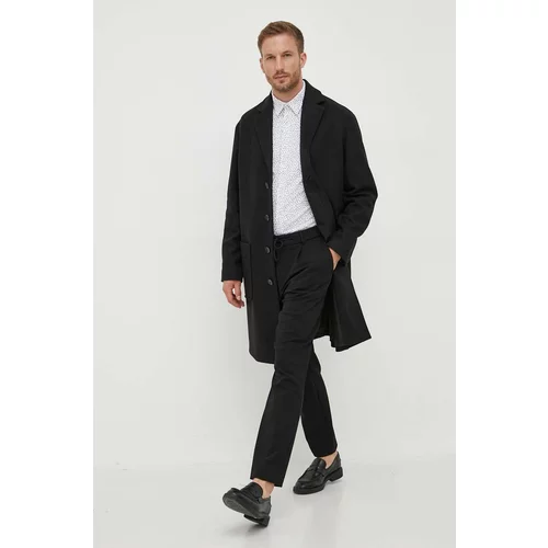 Calvin Klein Vuneni kaput boja: crna, za prijelazno razdoblje