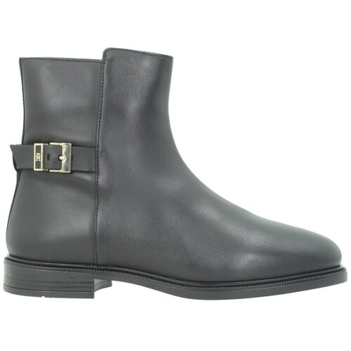 Tommy Hilfiger &amp;Scaron;kornji Fw0fw09486 Buckle Leather Ankle Boo Črna Slike