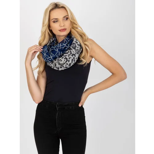 Fashionhunters Gray and blue viscose scarf scarf