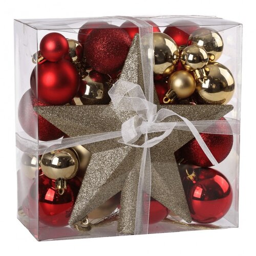 Olimp Sport Icy set novogodišnje kugle set crveno zlatna 48K Cene