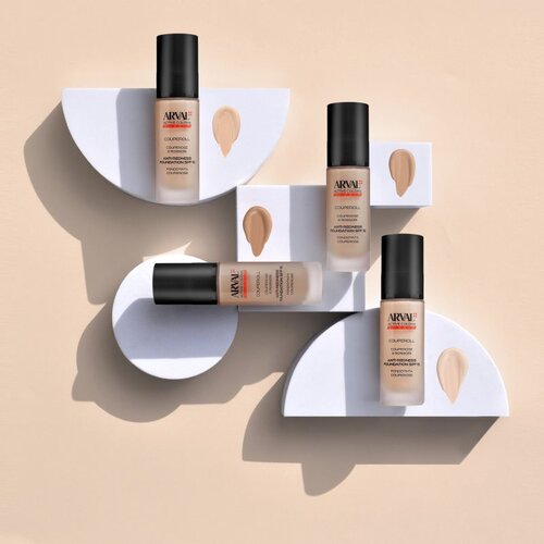 Arval Couperoll Anti-redness foundation SPF15 prekrivni tekoči puder SPF 15 30 ml Slike