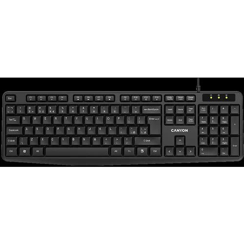 Canyon Tastatura CNE-CKEY01 Wired USB 104 keys Black Adriatic