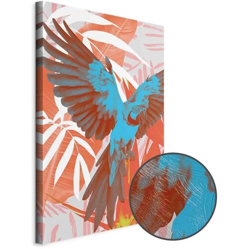  Slika - Exotic Wings - Parrot Among Abstract Leaf Patterns 80x120 Premium Print Cene