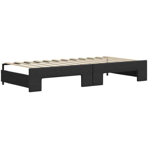 VidaXL Dnevni krevet na razvlačenje crni 90 x 200 cm od umjetne kože Slike