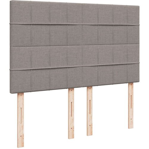 VidaXL Krevet s oprugama i madracem smeđesivi 140x200 cm tkanina Slike