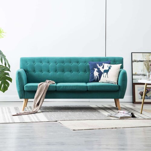  Kavč trosed z oblogo iz blaga 172x70x82 cm zelene barve Cene