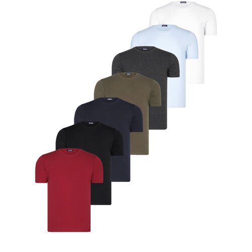 Dewberry SET OF SEVEN T8569 BICYCLE COLLAR T-SHIRT-BLACK-WHITE-NAVY-ANTHRACITE-BLUE-KHAKI-BURGUNDY Cijene