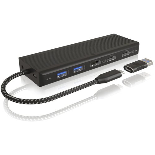 Icybox IB-DK4080AC USB-C in USB-A priklopna postaja 9v1 s Power Delivery do 100W Slike
