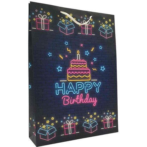 Eureka Ukrasna torba Jumbo B-day Neon 33x45x10 cm Cene