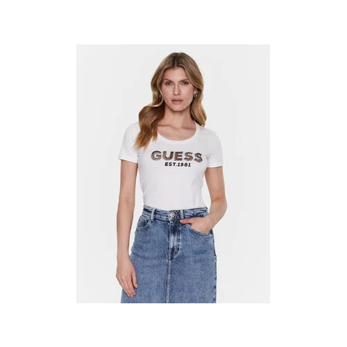 Guess Majica Mesh Logo W3GI35 J1300 Bela Slim Fit