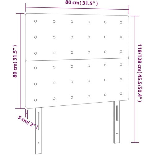  Uzglavlja 2 kom crna 80x5x78/88 cm od umejtne kože Slike