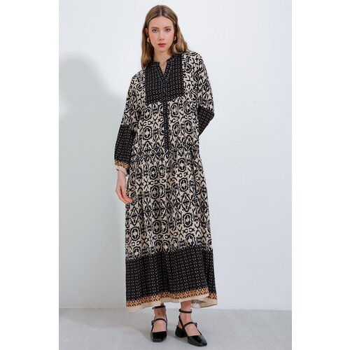 Bigdart 2423 Authentic Patterned Dress - Black4 Slike