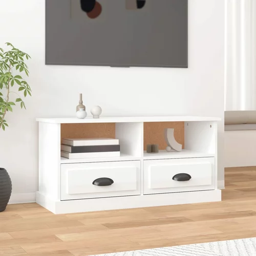 TV ormarić sjajni bijeli 93x35,5x45 cm od konstruiranog drva