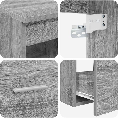  Set ormarića za kupaonicu 3 kom. Siva Sonoma 49,5 x 41 x 63 cm Slike