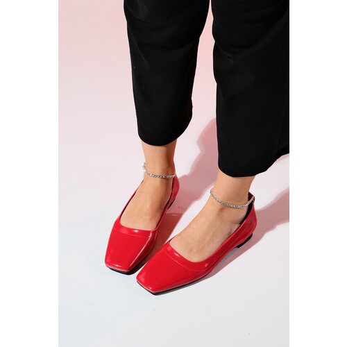 LuviShoes POHAN Red Patent Leather Women's Flat Shoes Cene