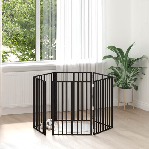  Vrata za pse 6 pcs Crna 60 x 80 cm Cinkani čelik Cene