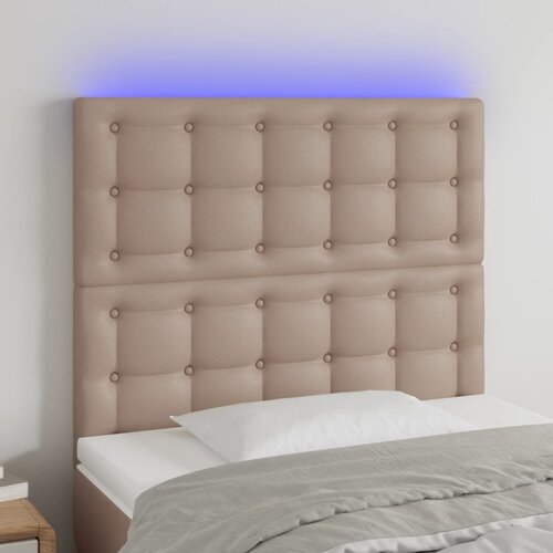  LED uzglavlje boja cappuccina 80x5x118/128 cm od umjetne kože Cijene