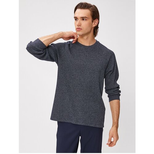 Koton Marked Sweater Crew Neck Slim Fit Long Sleeved Cene
