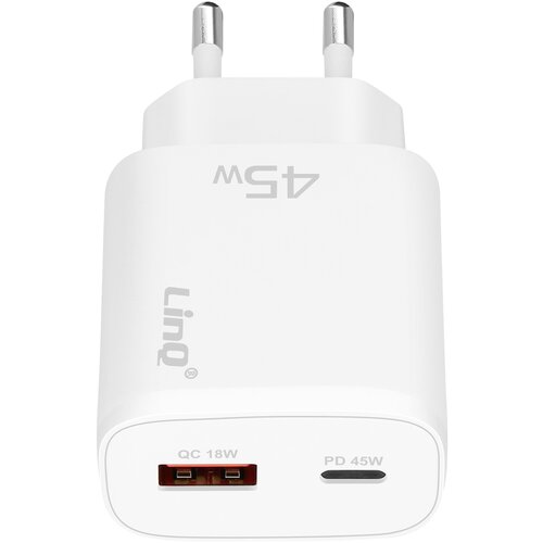 LINQ Omrežni polnilnik USB C Power Delivery 45 W in USB Quick Charge 3.0 18 W, Bela, (5000009880) Cene