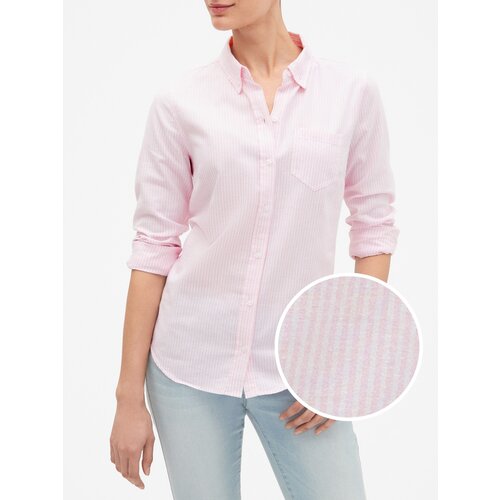 GAP Pink women's v-fitted boyfriend oxf shirt Cene
