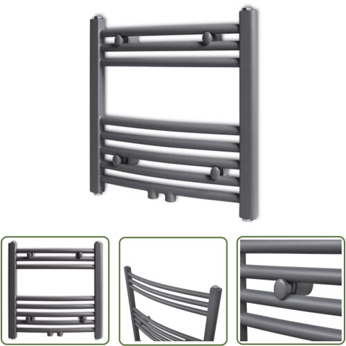 The Living Store Kopalniški radiator z ukrivljenimi cevmi 480x480 mm siv - Cevni Radiator, (21745125) Cene