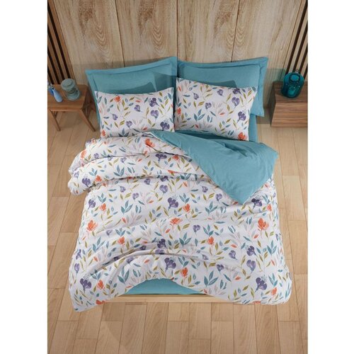 Floral Lilac TurquoiseLilacOrangeWhite Single Quilt Cover Set (DE) Cene