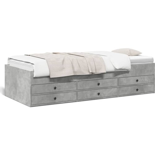 VidaXL Dnevni krevet s ladicama siva boja betona 75 x 190 cm drveni Slike