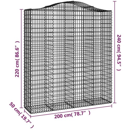  Lučne gabionske ko&amp;scaron;are 6 kom 200x50x220/240cm pocinčano željezo Slike