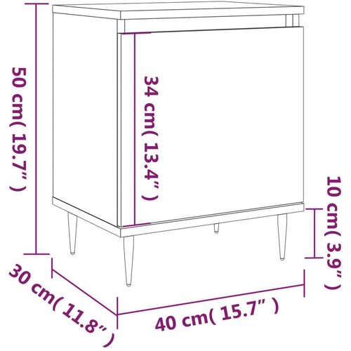 VidaXL Noćni ormarići 2 kom bijeli 40 x 30 x 50 cm konstruirano drvo Slike