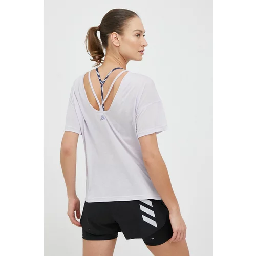 Adidas Majica kratkih rukava za jogu Yoga Studio boja: ljubičasta
