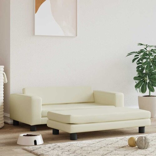  Krevet za pse s produžetkom krem 100 x 50 x 30 cm umjetna koža Cijene