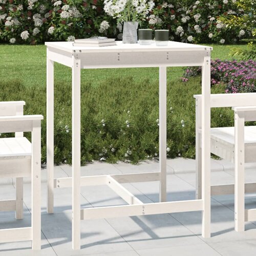The Living Store Vrtna miza bela 82,5x82,5x110 cm trdna borovina - Vrtna Miza, (21472616) Cene