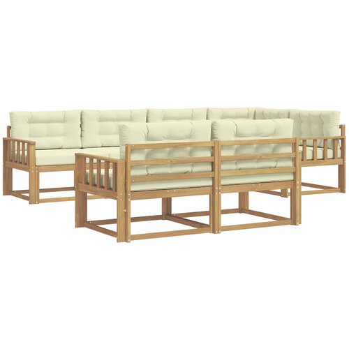 vidaXL Zunanja garnitura za sedenje 6 pcs Bela in krem Poliester, (5000279573) Cene