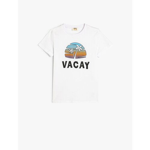 Koton T-Shirt Summer Theme Short Sleeve Crew Neck Cotton Cene
