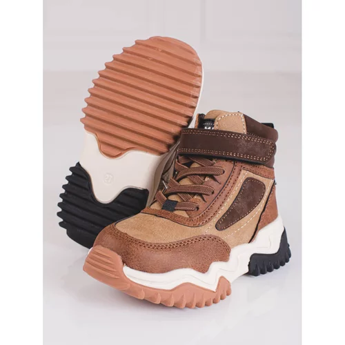 SHELOVET Boys' ankle boots on a thick sole brown