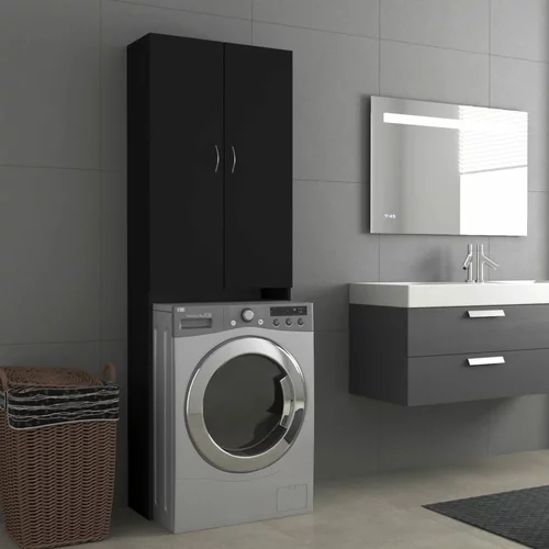 vidaXL Omara za pralni stroj črna 64x25,5x190 cm