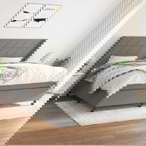 The Living Store Box spring postelja z vzmetnico temno siva 160x200 cm blago - Box Spring Postelja, (21515358) Slike