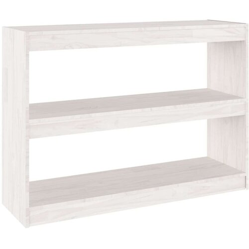 VidaXL Knjižna omara za razdelitev prostora bela 100x30x71,5 cm Slike