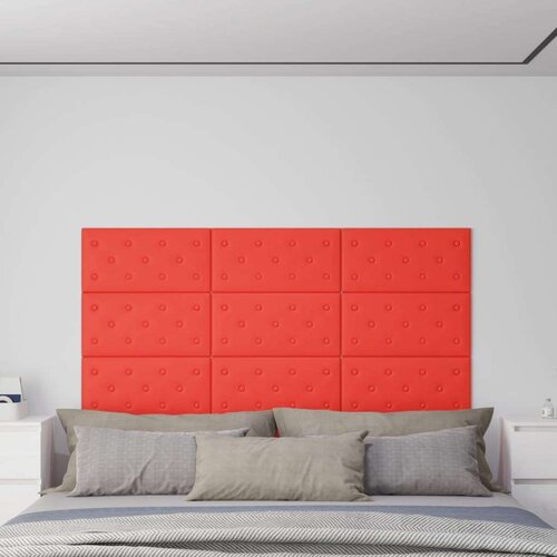  Zidne ploče od umjetne kože 12 kom crvene 60 x 30 cm 2 16 m&amp;sup2; Slike